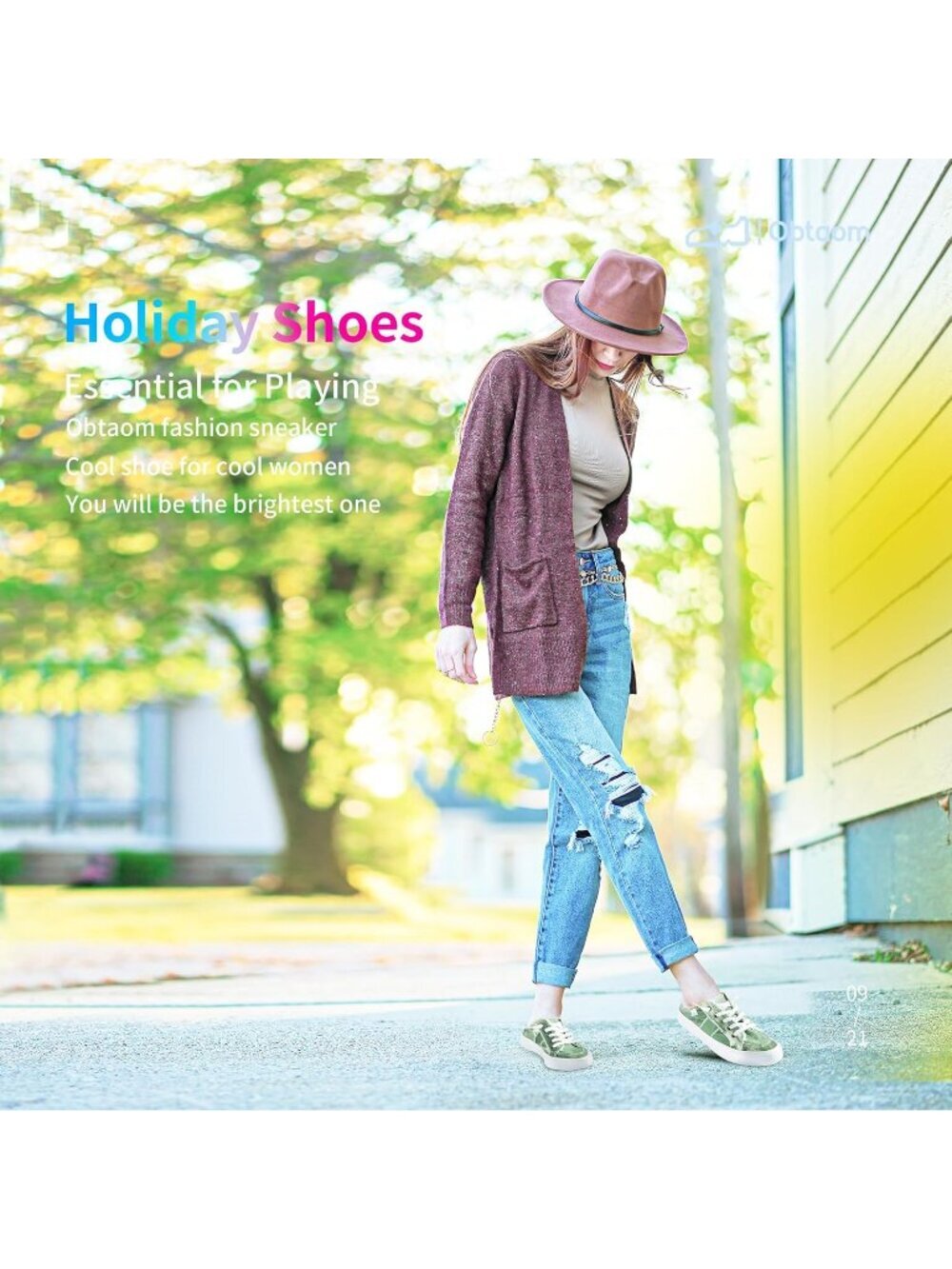 Women's Green Slip-on Canvas Mules Memory Foam Clipper Fashion Sneakers - Picture 2 of 6